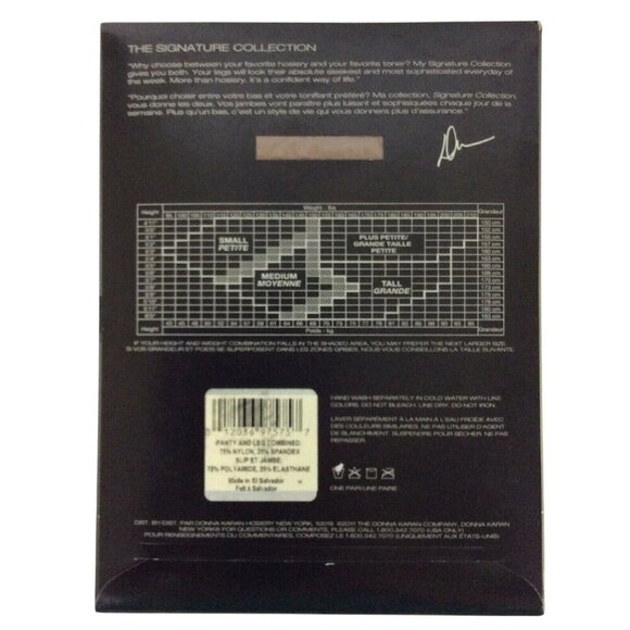 Donna Karan Signature Collection Sheer Pantyhose Small Teak Control Top Nylon - Picture 2 of 3